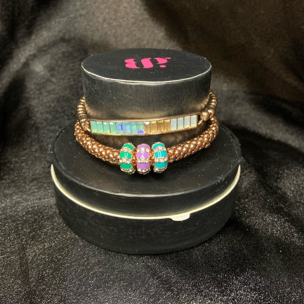 BP two bracelet set (rose gold plated multi colors)